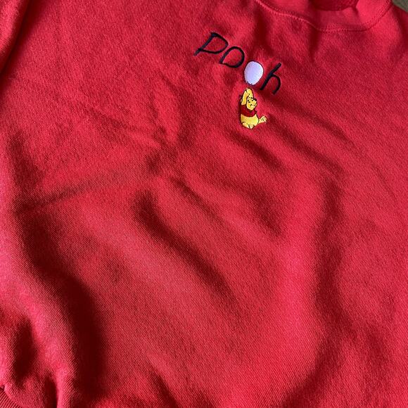 Vintage 90's POOH 100 ACRE COLLECTION Women's Red Crewneck Sweatshirt L - Picture 6 of 7